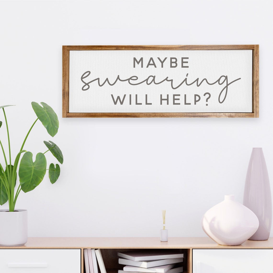 Maybe Swearing Will Help Funny Sarcastic Office Humor Poster - Image 2