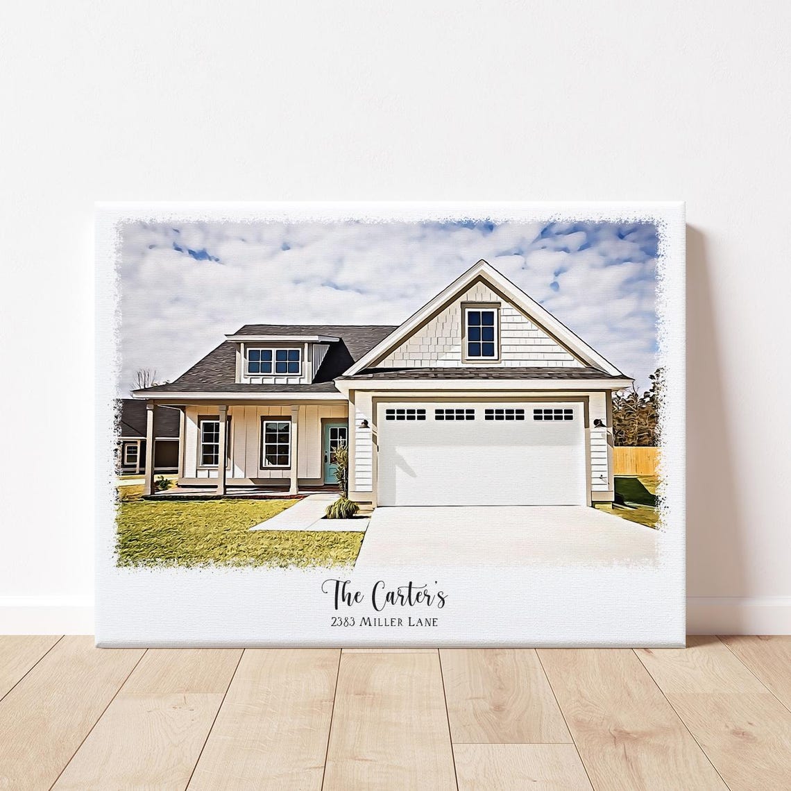 Our Dream Home Est 2025 Custom Oil Effect House Portrait Print - Image 3