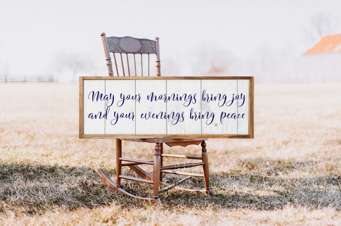 May Your Mornings Bring Joy Irish Blessing Whitewash Wood Poster - Image 2