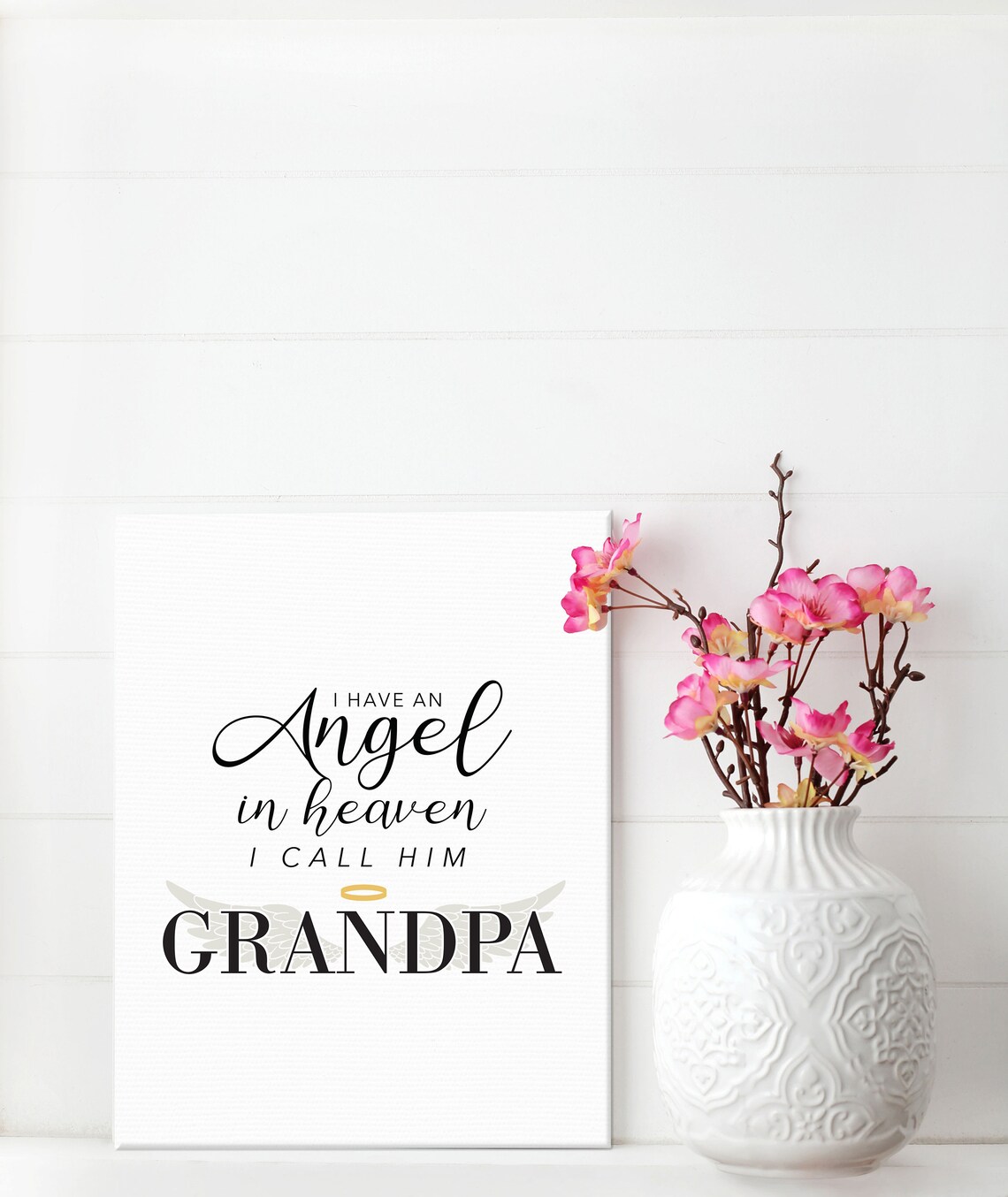 Custom Grandpa Angel Memorial Art Print, Christian Tribute - Image 3