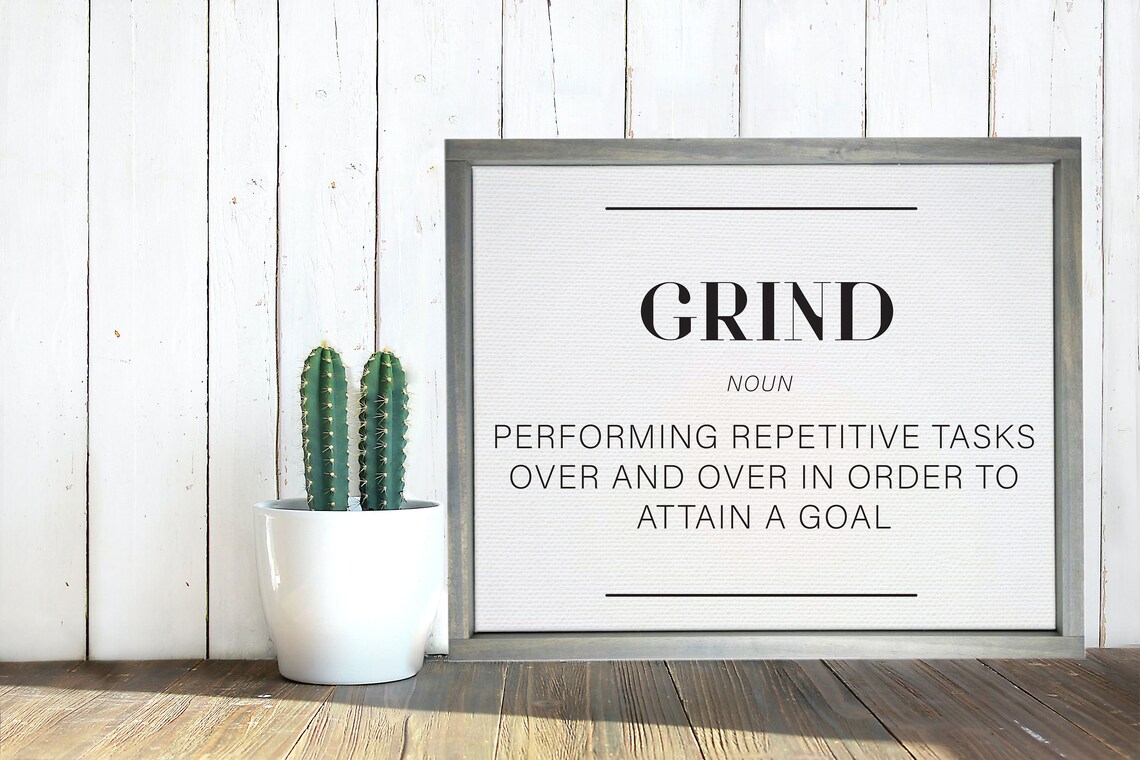 Grind Definition Noun Motivational Office Wall Decor Quote Poster - Image 3