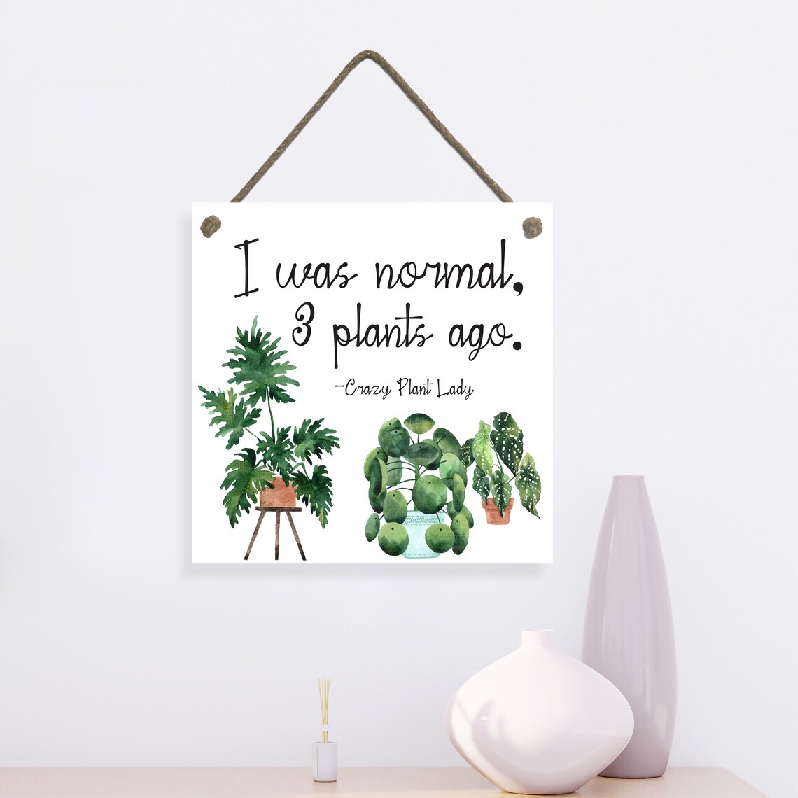 Crazy Plant Lady Watercolor Floral Art Print Decor - Image 2