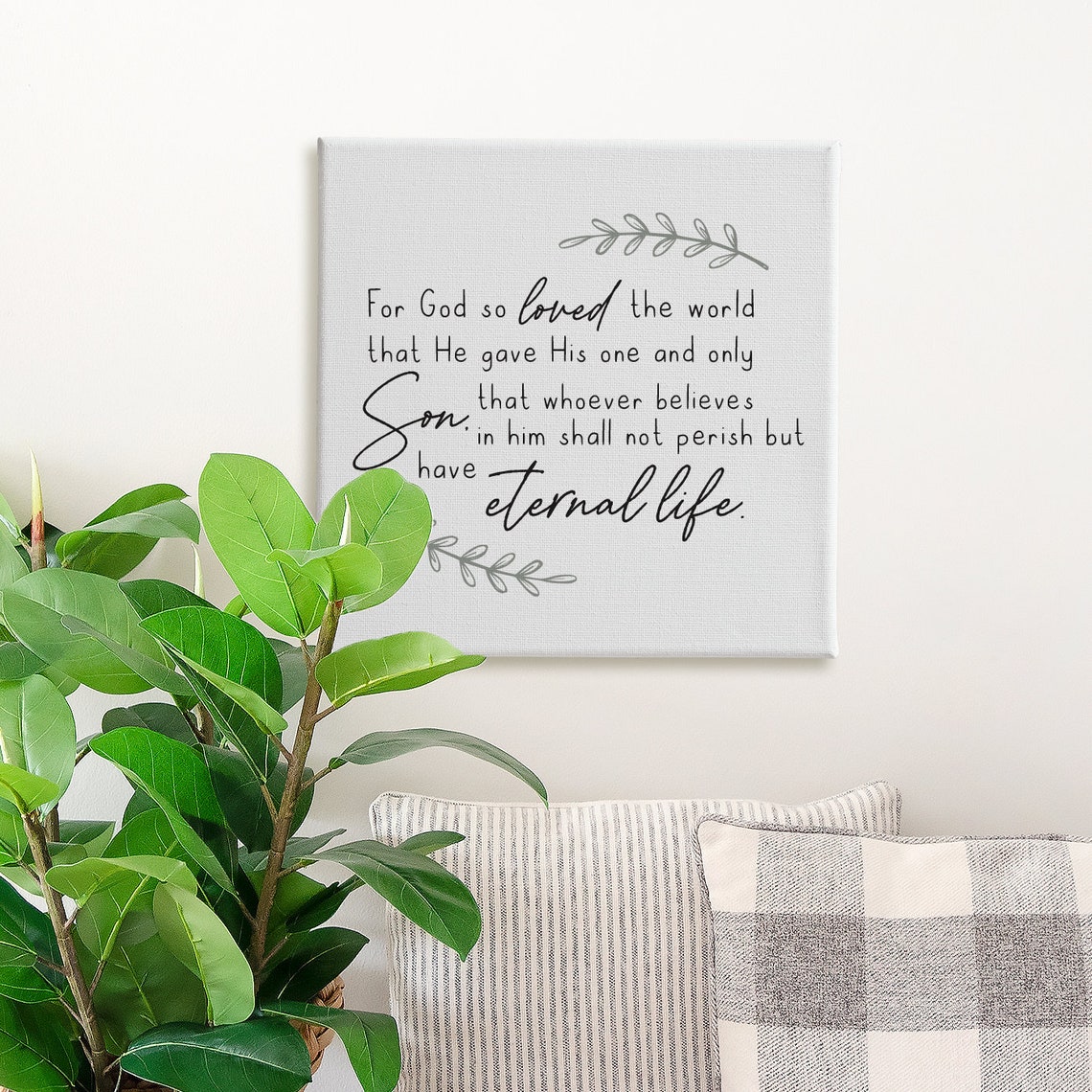 For God So Loved the World John 3:16 Bible Verse Christian Wall Poster - Image 3