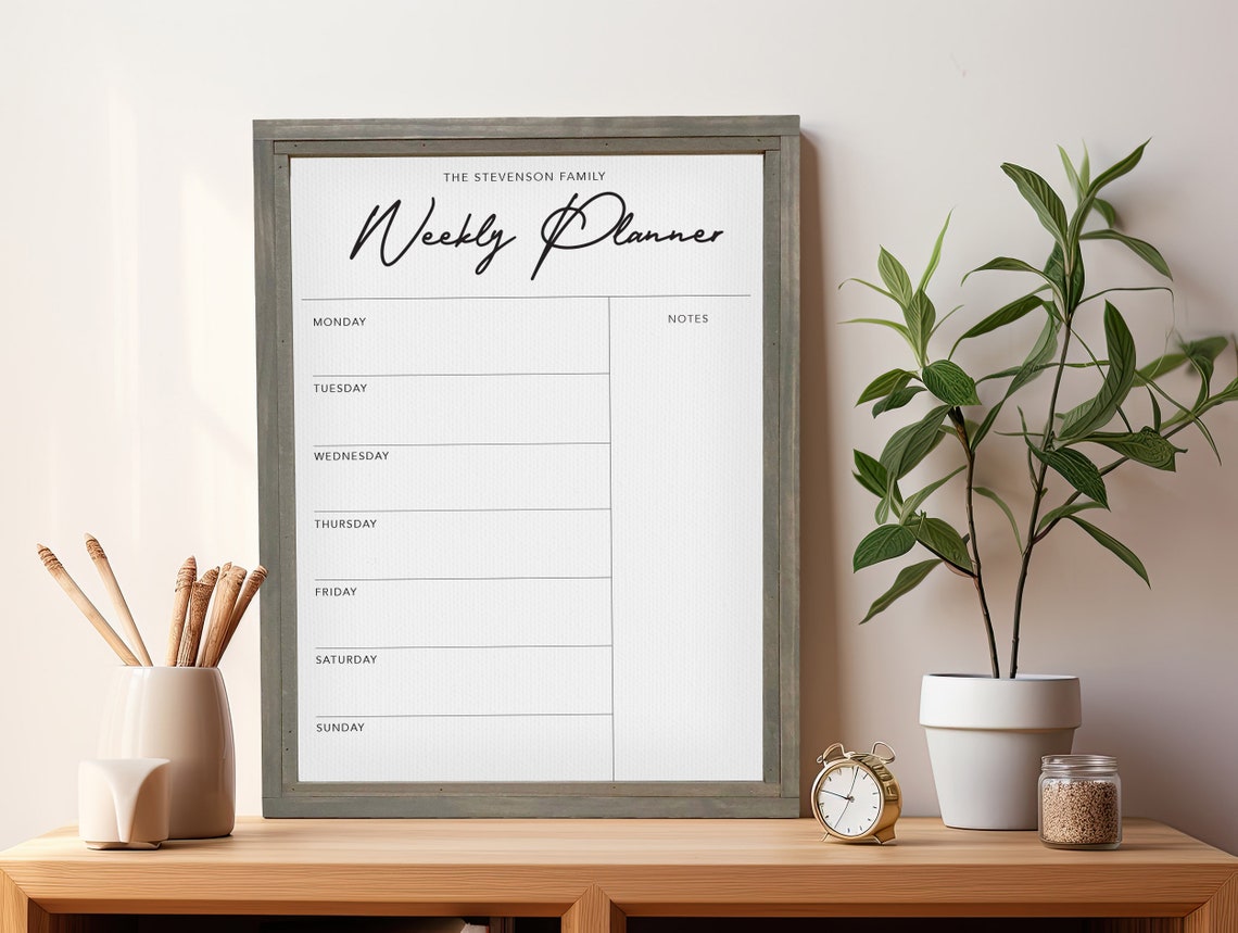 Personalized Family Weekly Planner Dry Erase Organizer Print - Image 3