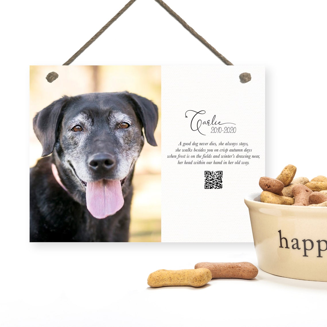 Personalized Dog Memorial Print with QR Code Rainbow Bridge Gift - Image 2