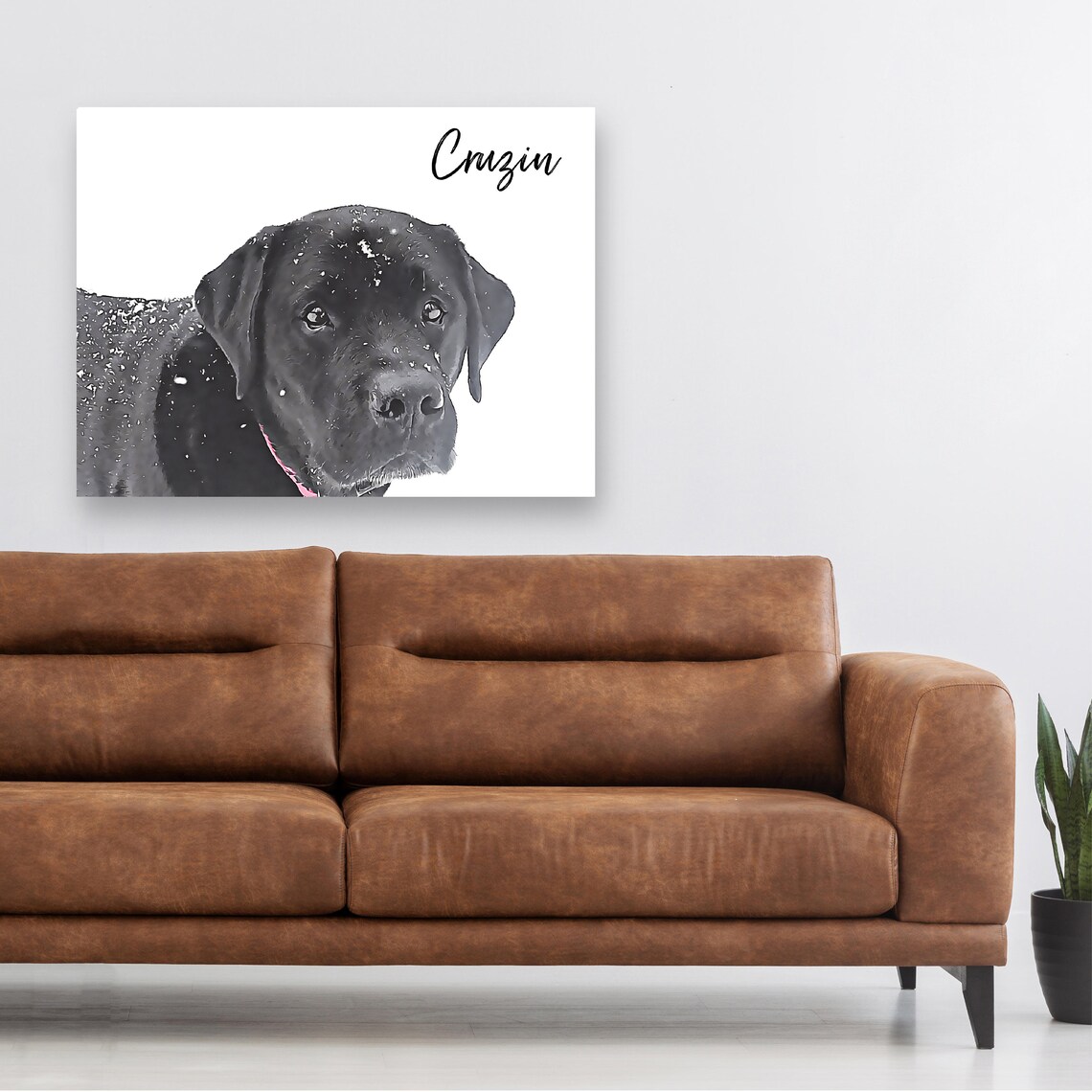 Custom Pet Photo Print, Oil-Effect Minimalist Decor - Image 3