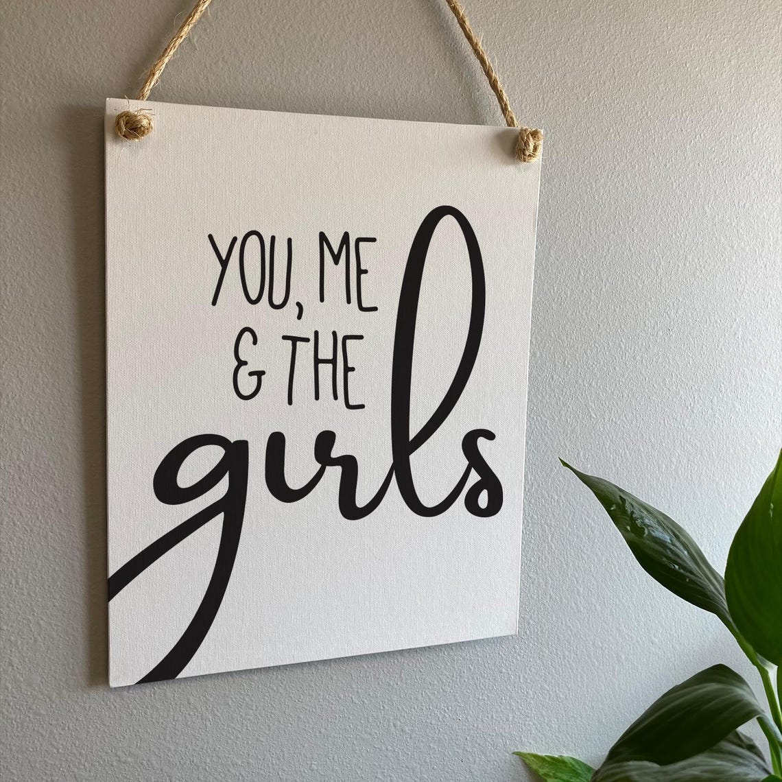 You Me The Girls Family Room Farmhouse Decor Mothers Day Gift Ideas Nursery Baby Shower Signs Girl Mom Fathers Day Gift - Image 2