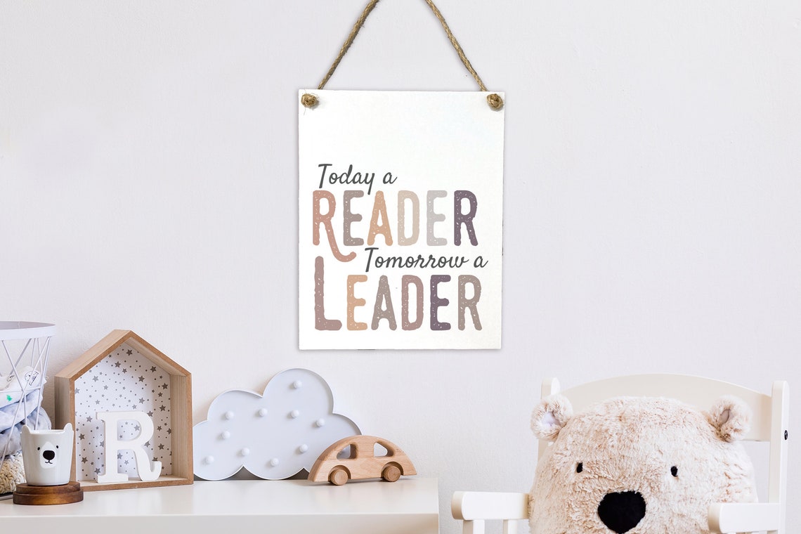 Today a Reader Tomorrow a Leader Kids Affirmation Classroom Poster - Image 2