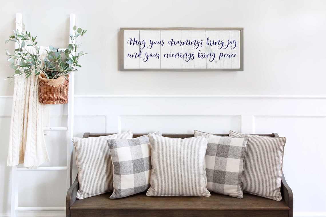 May Your Mornings Bring Joy Irish Blessing Whitewash Wood Poster - Image 3
