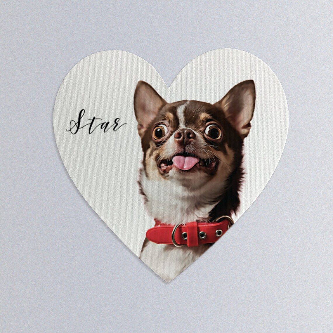 Custom Heart Photo Magnet with Pet Name Fridge Display Print