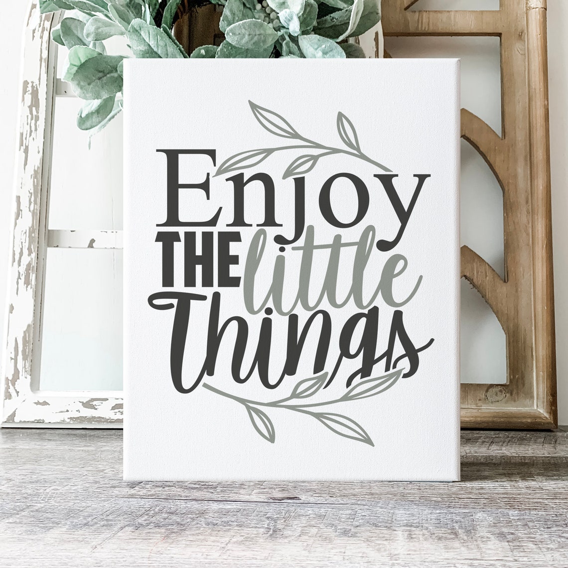 Enjoy The Little Things Botanical Greenery Inspirational Poster - Image 3