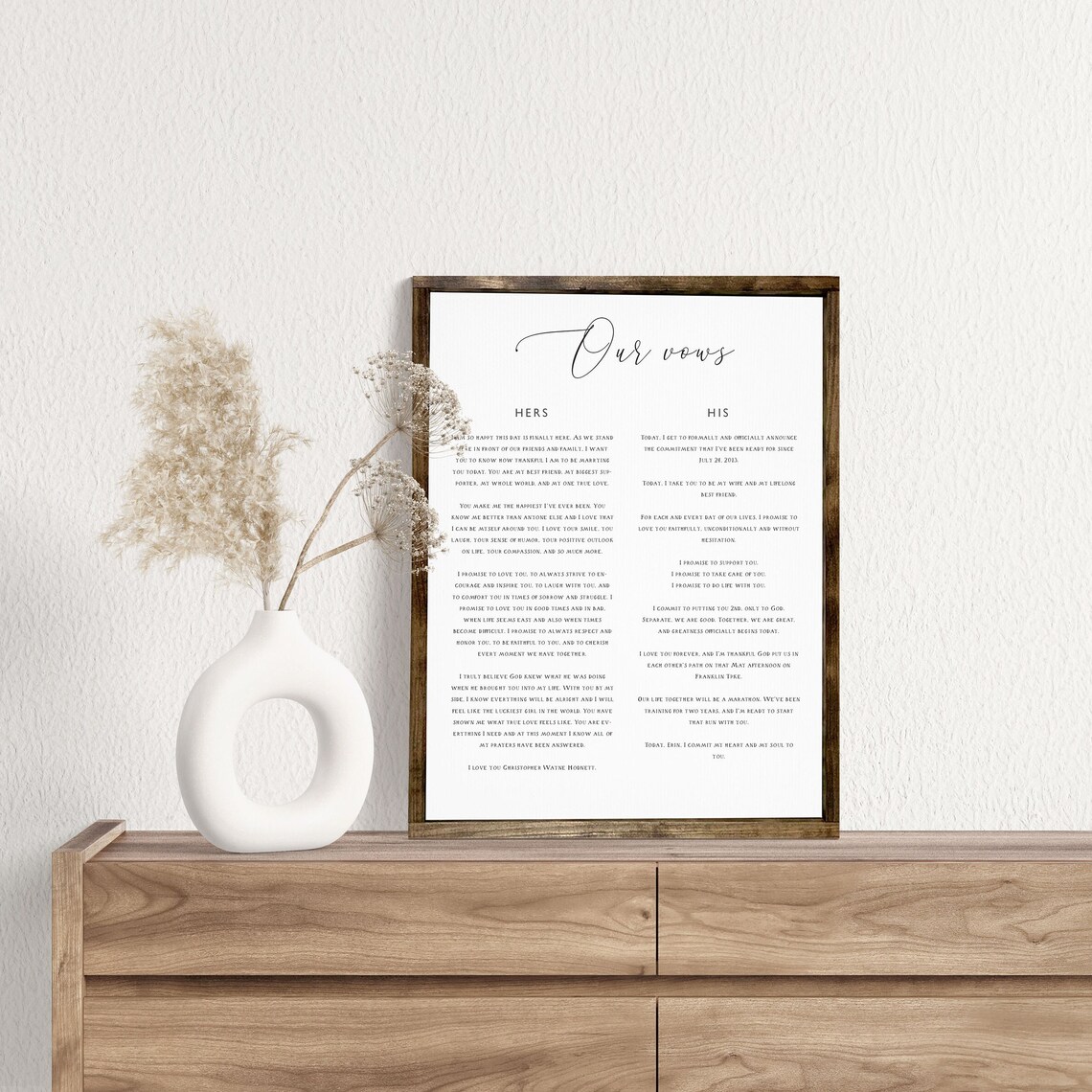 Wedding Vows, Personalized Anniversary Gift - Image 3