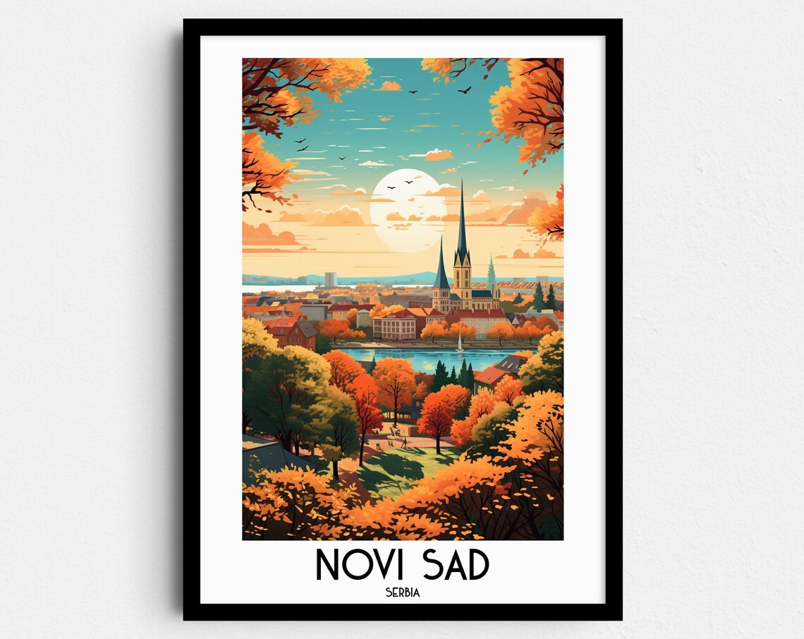 Novi Sad Travel Poster, Serbian Place Print