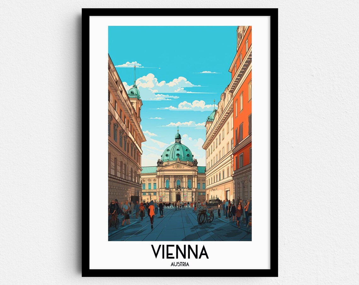 Vienna Travel Poster, Austria Home Decor Art