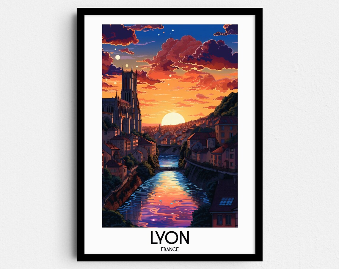 Lyon Travel Wall Art France Painting Gifts Europe Home Decor Prints Posters Handmade Art French