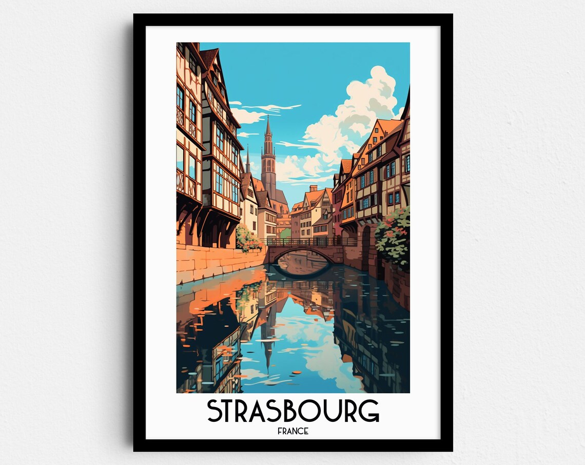 Strasbourg Travel Poster, France and Alsace