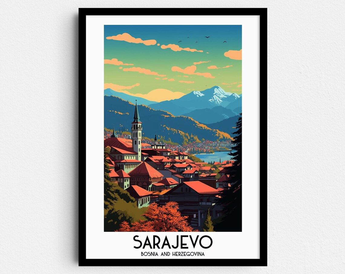 Sarajevo Travel Poster, Bosnia And Herzegovina