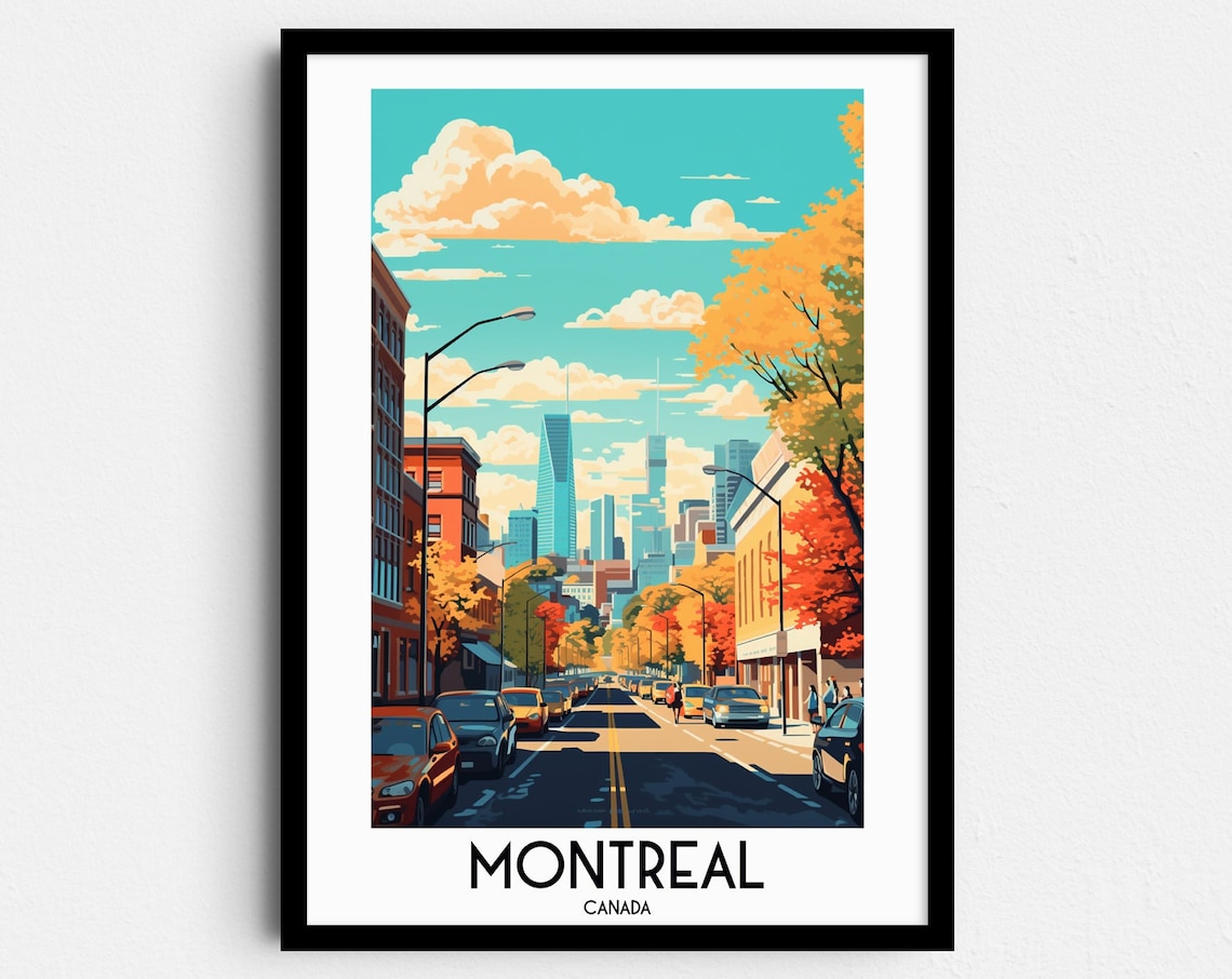 Montreal Travel Poster, Canada Home Decor Print