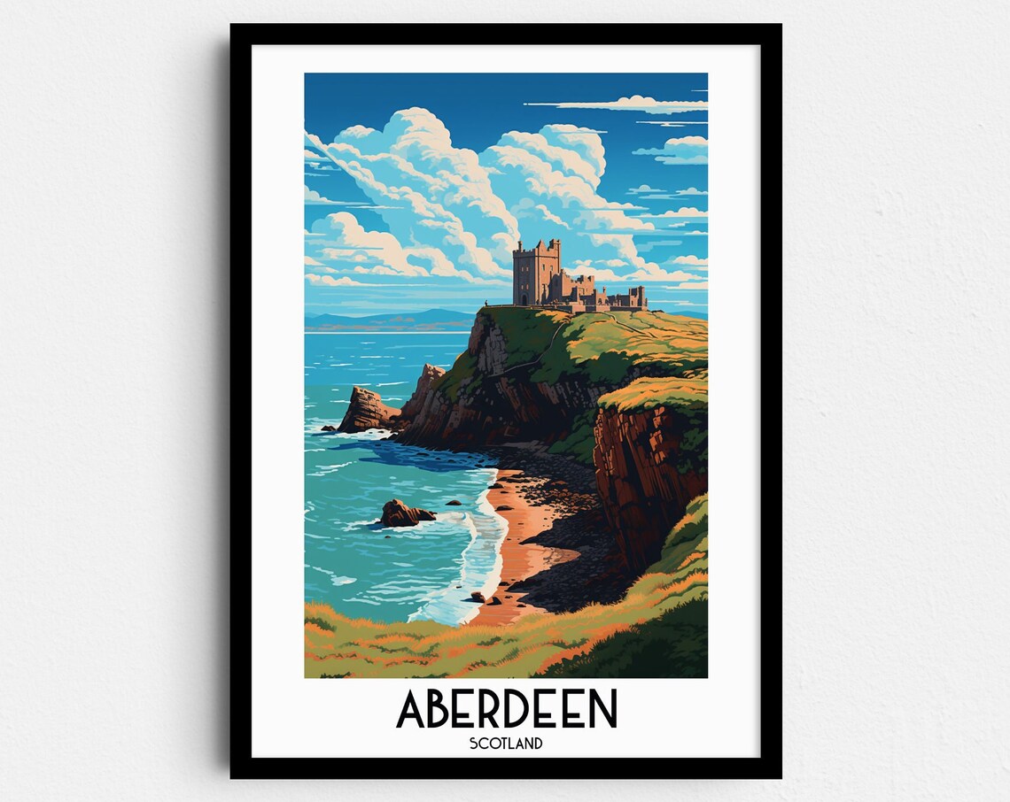 Aberdeen Travel Poster, Scotland Home Decor Prints