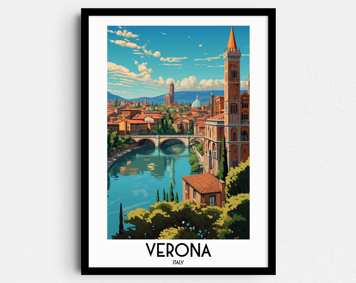 Verona Travel Poster, Europe Home Decor Print