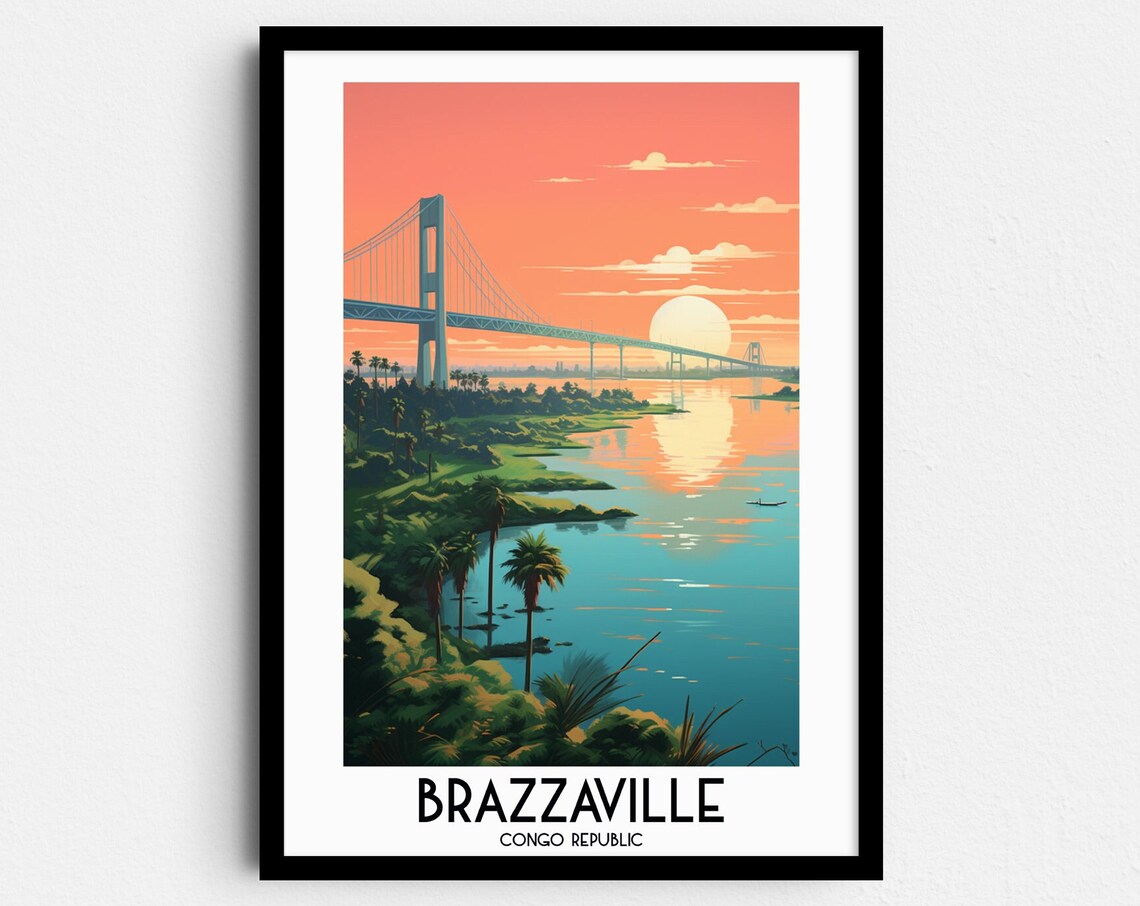 Brazzaville Travel Poster, Congo Africa Art Print