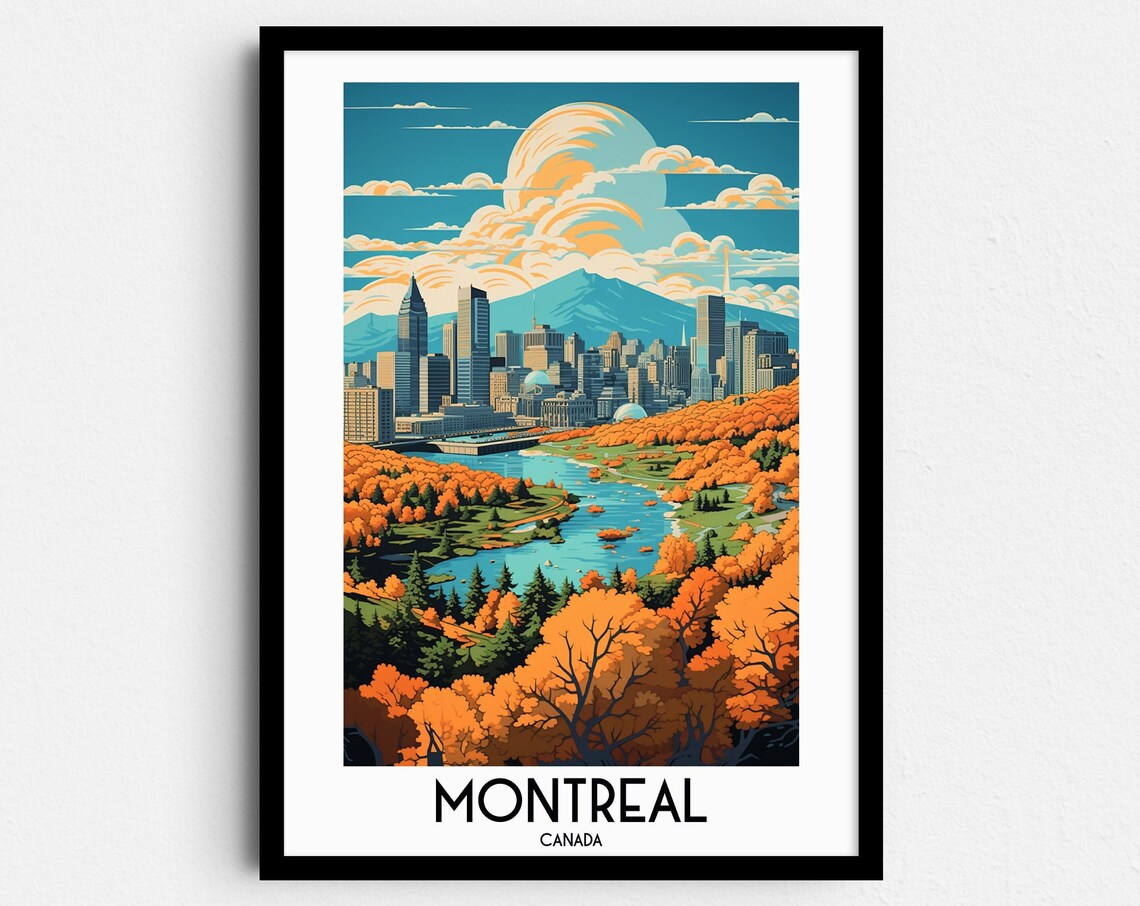 Montreal Travel Poster, Canada Home Decor