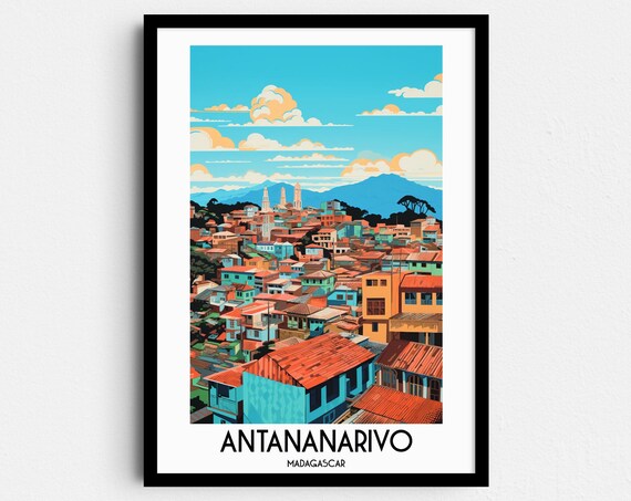 Antananarivo Travel Wall Art Madagascar Painting Gifts Africa Home Decor Prints Posters Handmade Art
