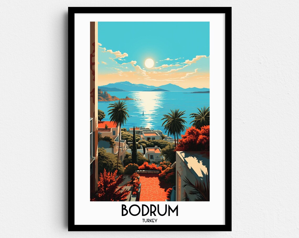 Bodrum Travel Poster, Turkey Europe Home Decor