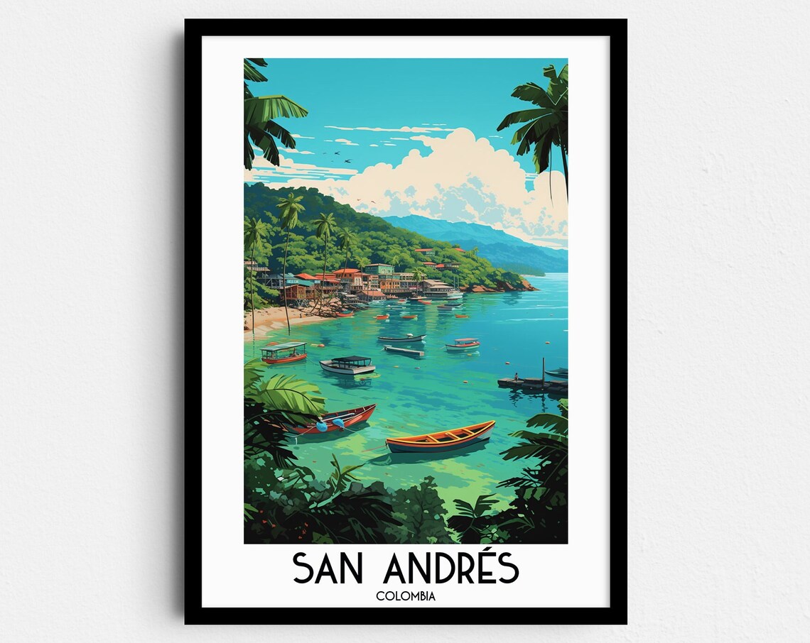 San Andres Travel Poster, South America Home Decor