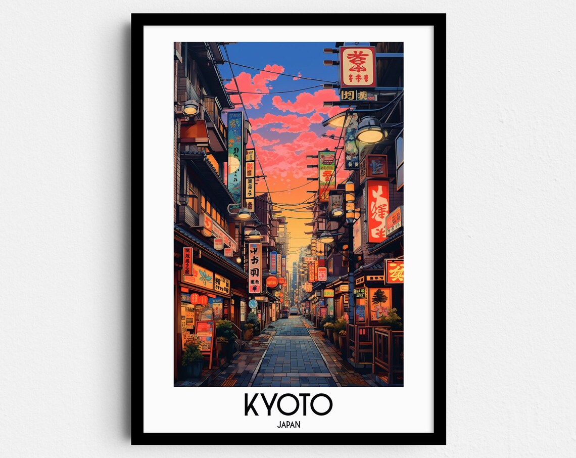 Kyoto Travel Poster, Japan Asia Home Decor