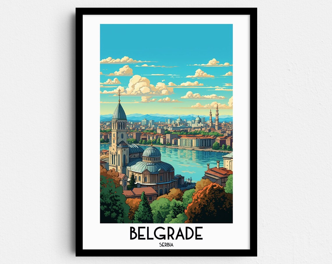Belgrade Travel Poster, Serbia Europe Home Decor