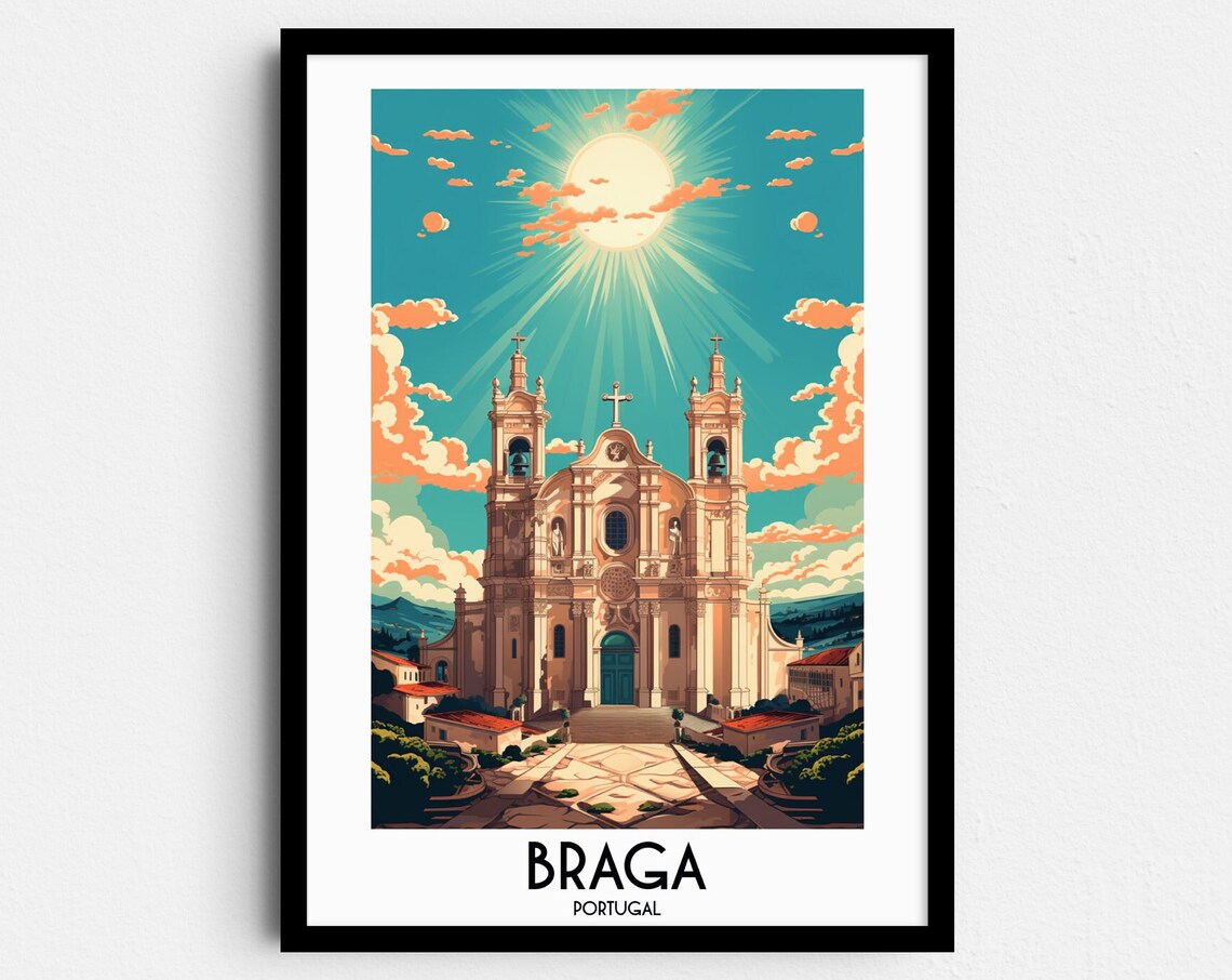 Braga Travel Wall Art Portugal Painting Gifts Europe Home Decor Prints Posters Handmade Art European