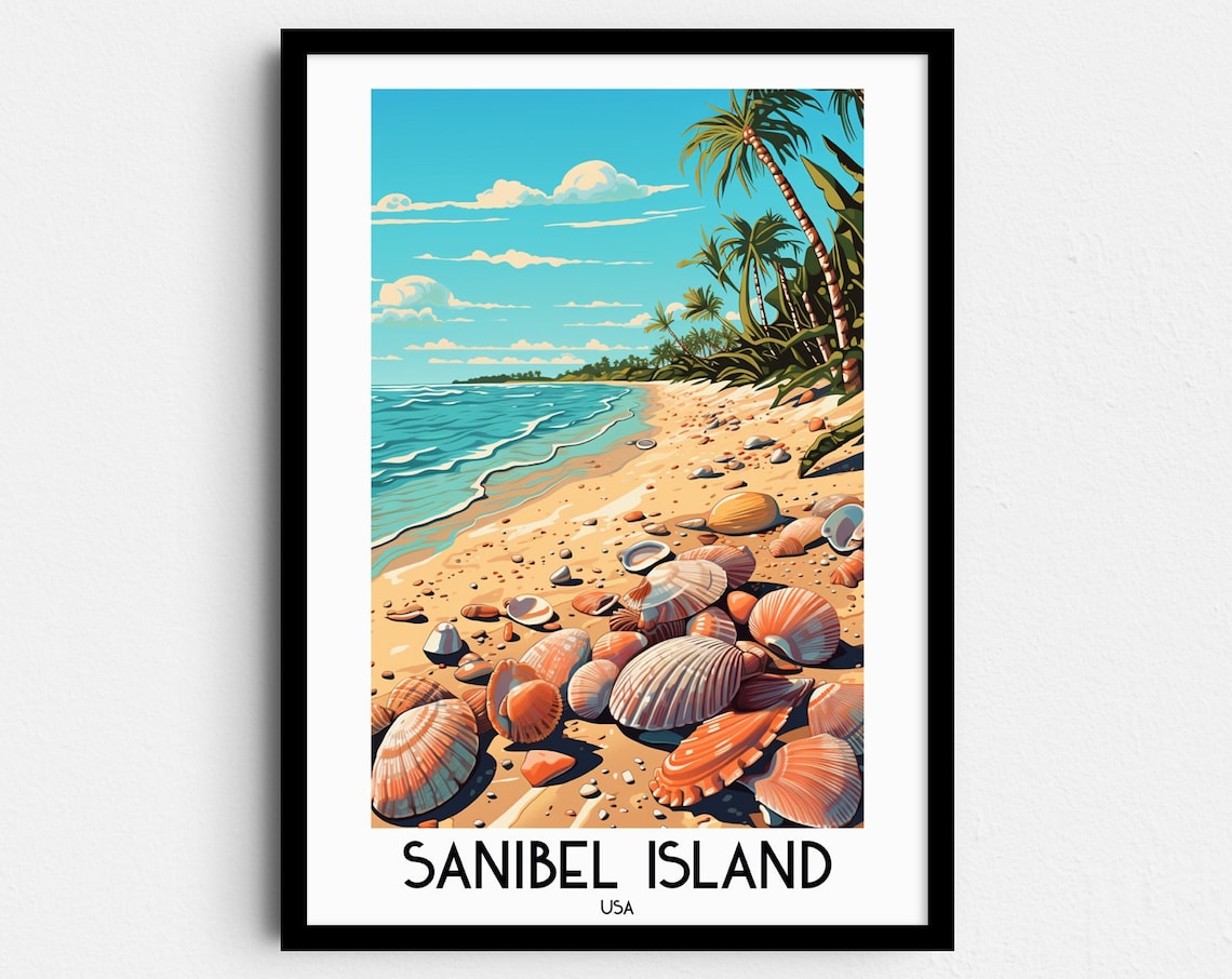 Sanibel Island Travel Poster, Florida Home Decor