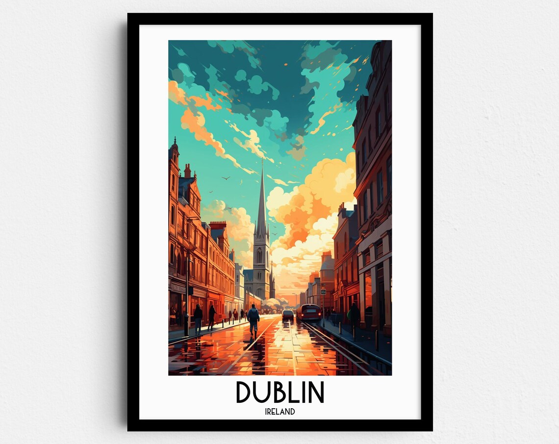 Dublin Travel Poster, Ireland Europe Home Decor