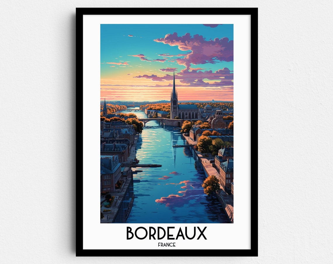 Bordeaux Travel Wall Art France Painting Gifts Europe Home Decor Prints Posters Handmade Art French