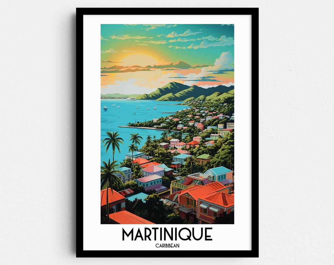 Martinique Travel Poster, France Caribbean Decor