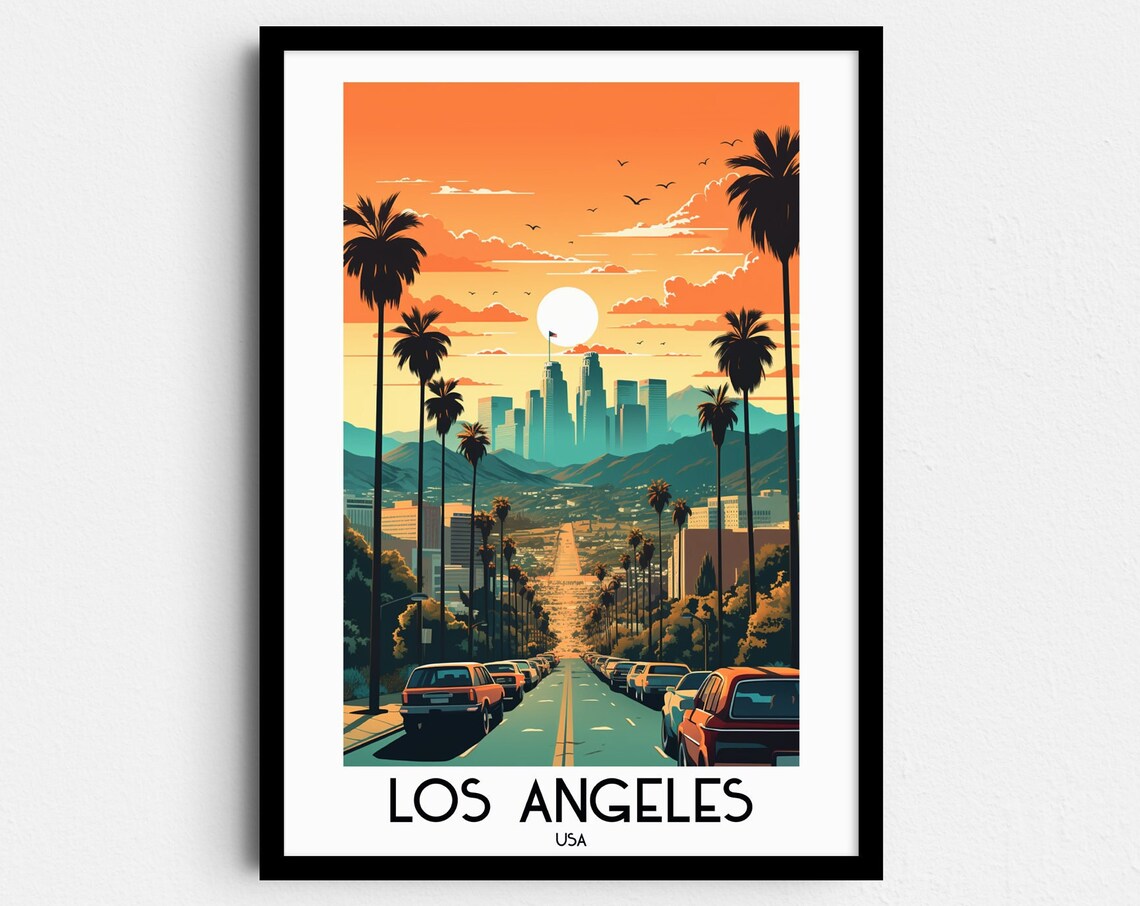 Los Angeles Handmade Gift Wall Art Print
