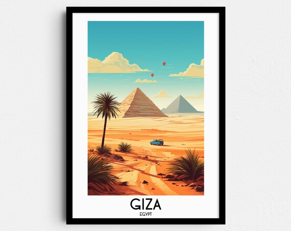 Giza Travel Wall Art Egypt Painting Gifts Middle East Home Decor Prints Posters Handmade Art Pyramids