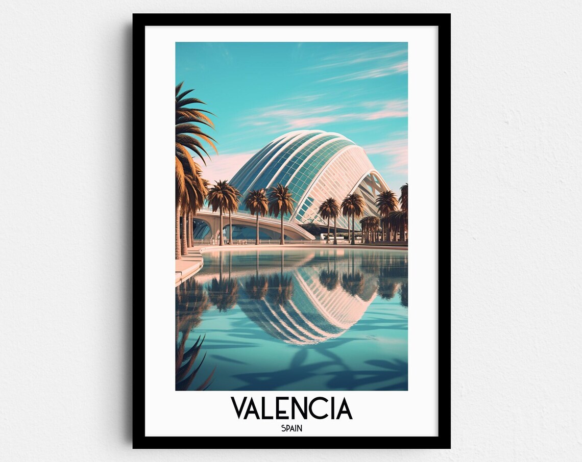 Valencia Travel Poster, City of Arts and Sciences