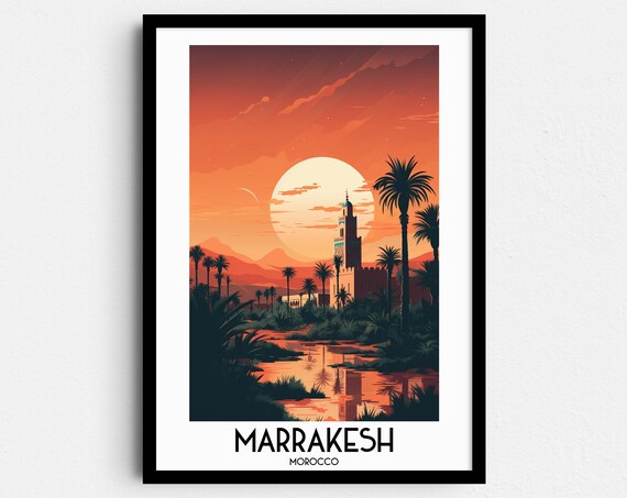 Marrakesh Travel Wall Art Morocco Painting Gifts Africa Home Decor Prints Posters Handmade Marrakech