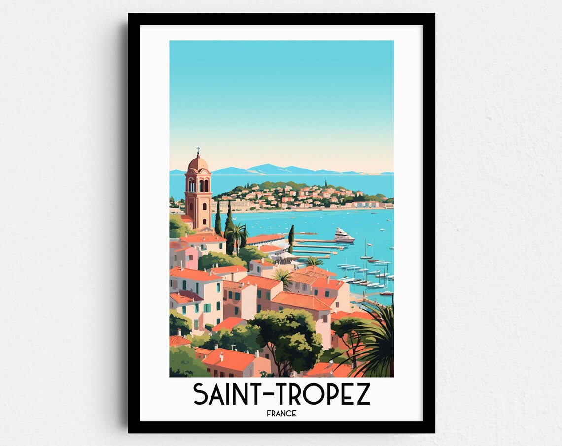 Saint Tropez Travel Poster, France Europe Wall Art