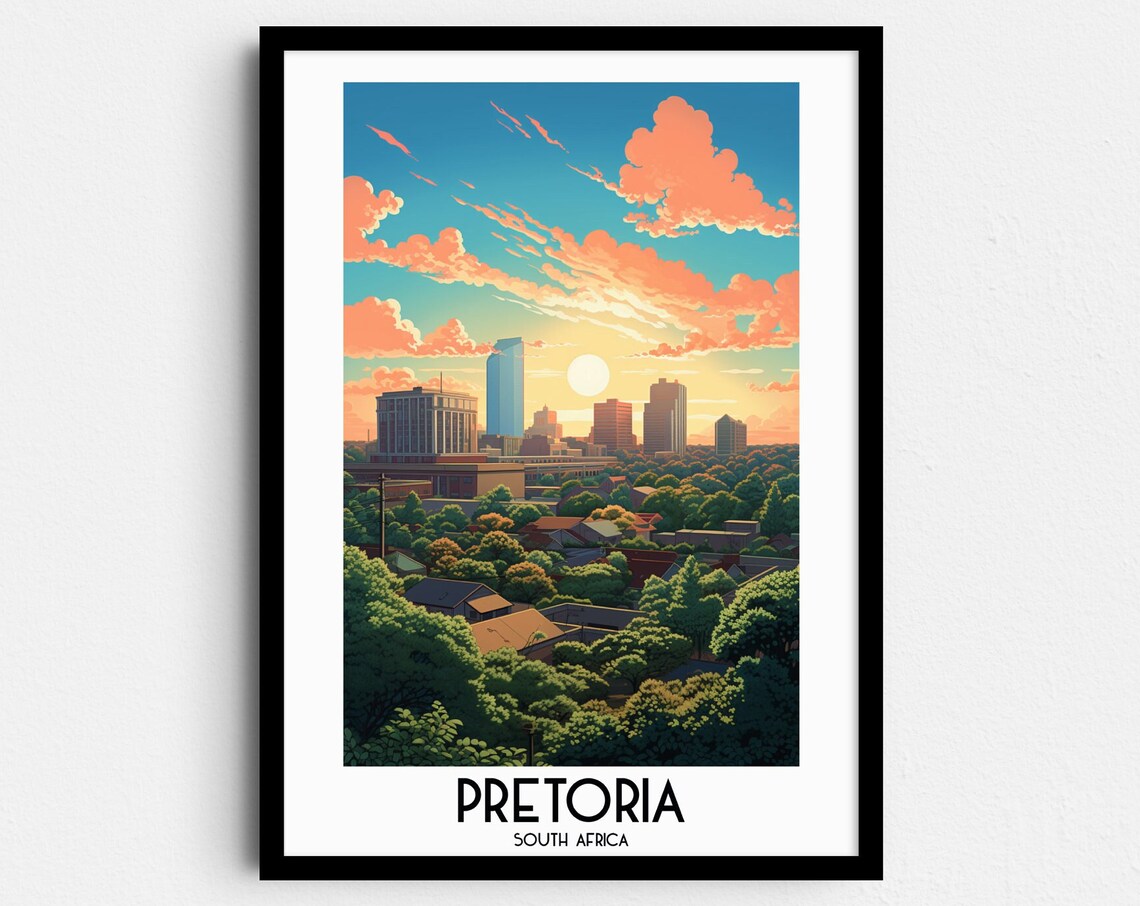 Pretoria Travel Poster, South Africa Wall Art