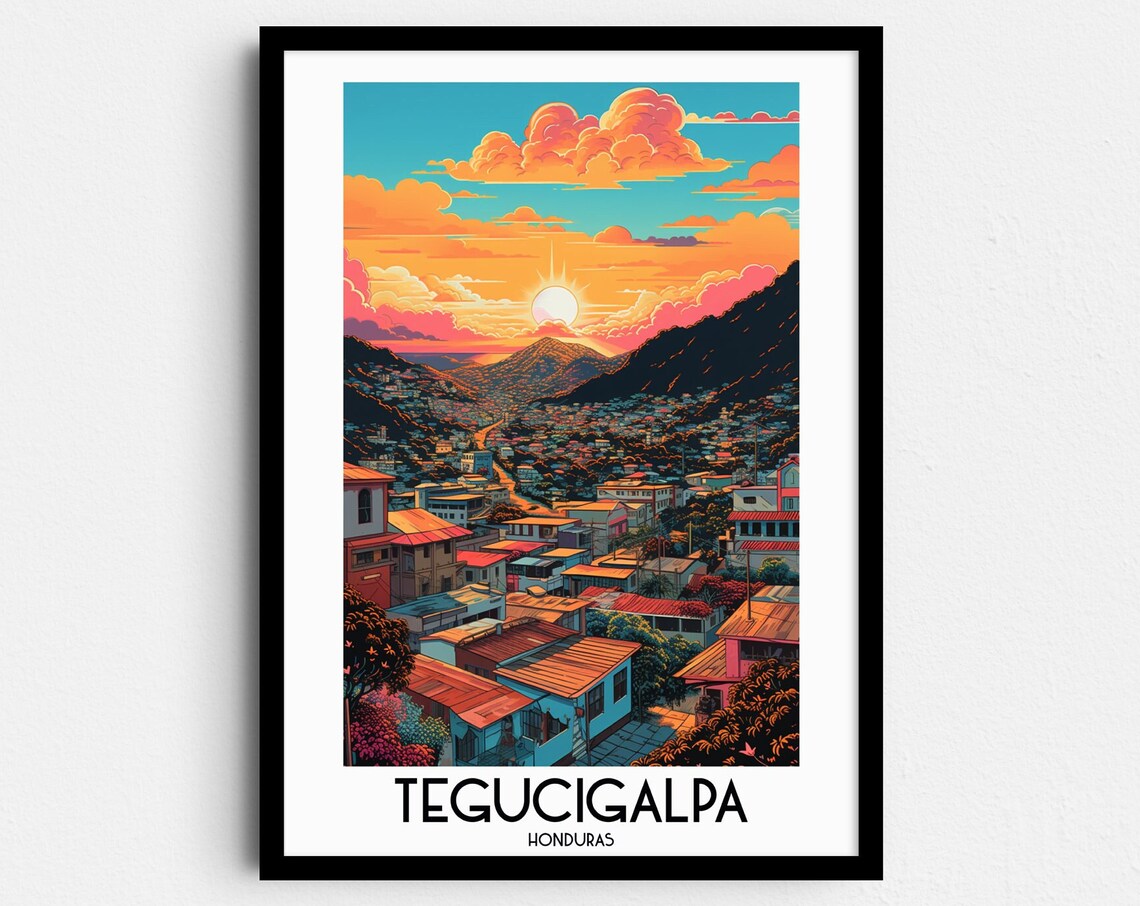 Tegucigalpa Travel Poster, Honduras Home Decor