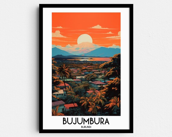 Bujumbura Travel Wall Art Burundi Painting Gifts Africa Home Decor Prints Posters Handmade Art