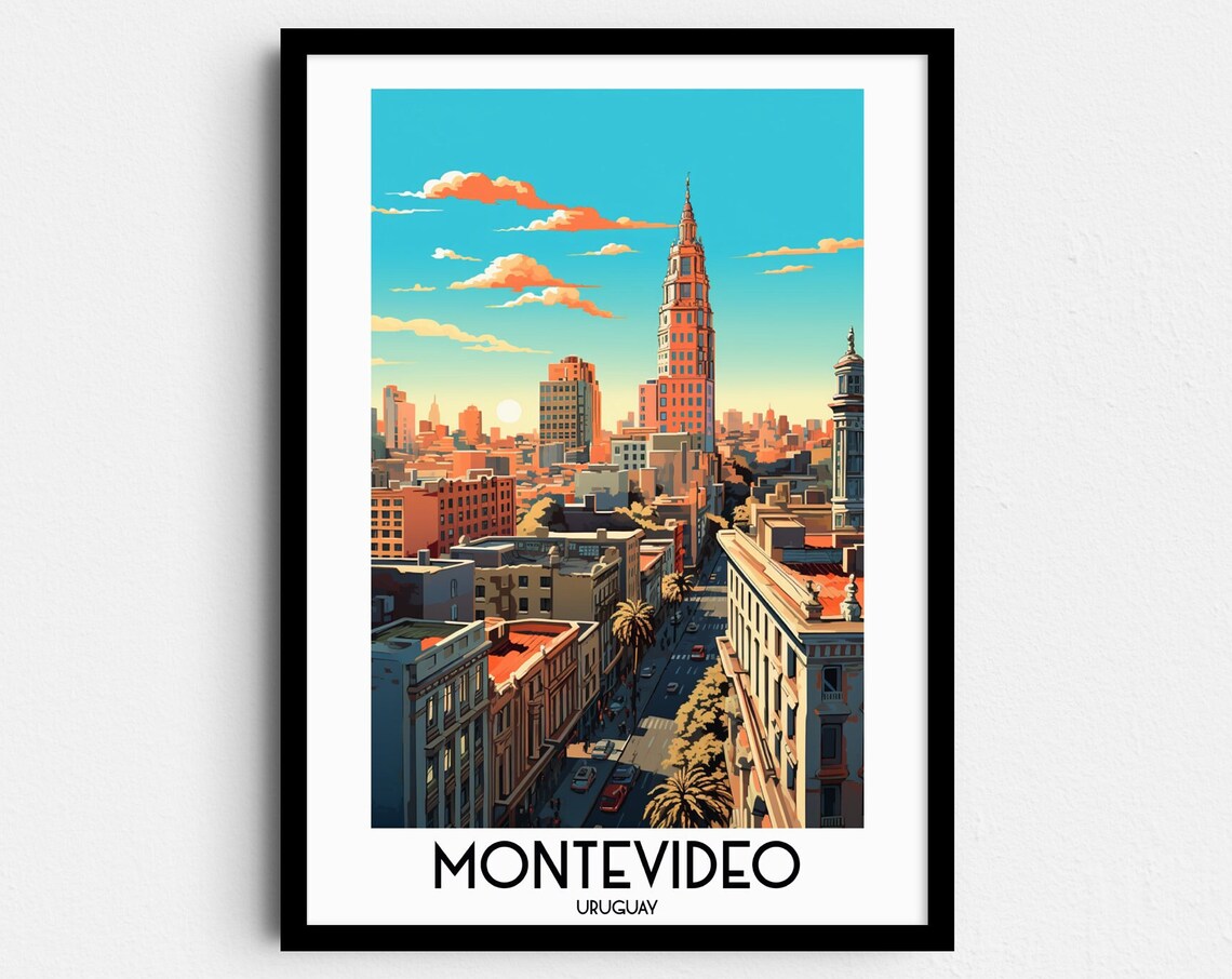 Montevideo Travel Poster, Uruguay Home Decor Print