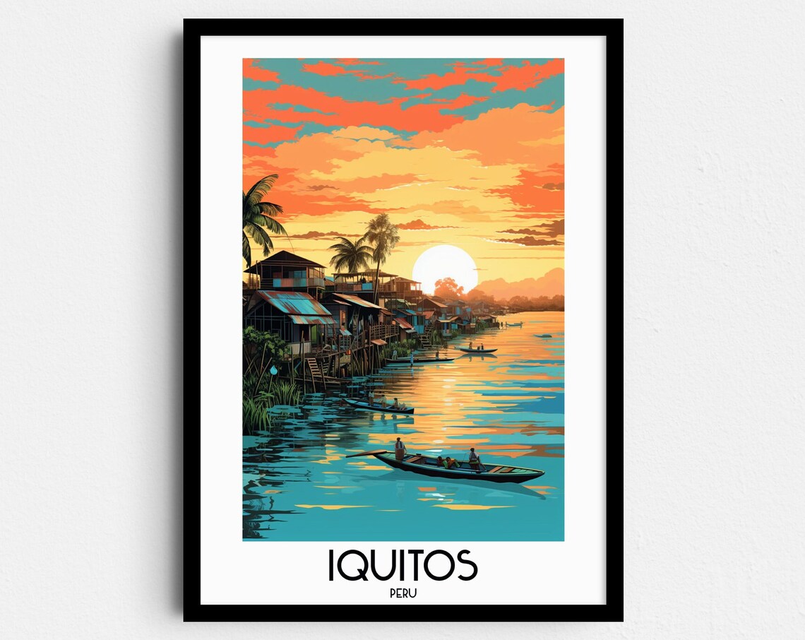 Iquitos Travel Poster, Peru Home Decor Print