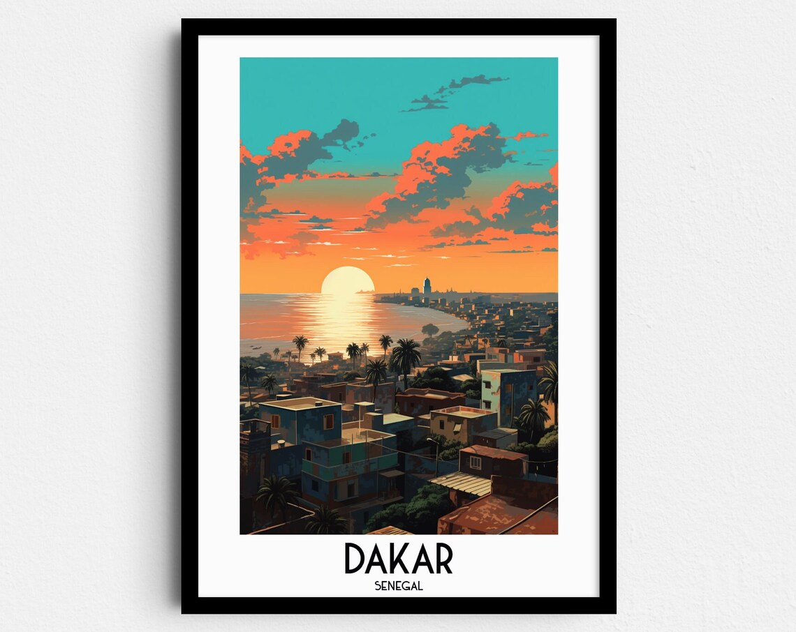 Dakar Travel Poster, Senegal Home Decor Art