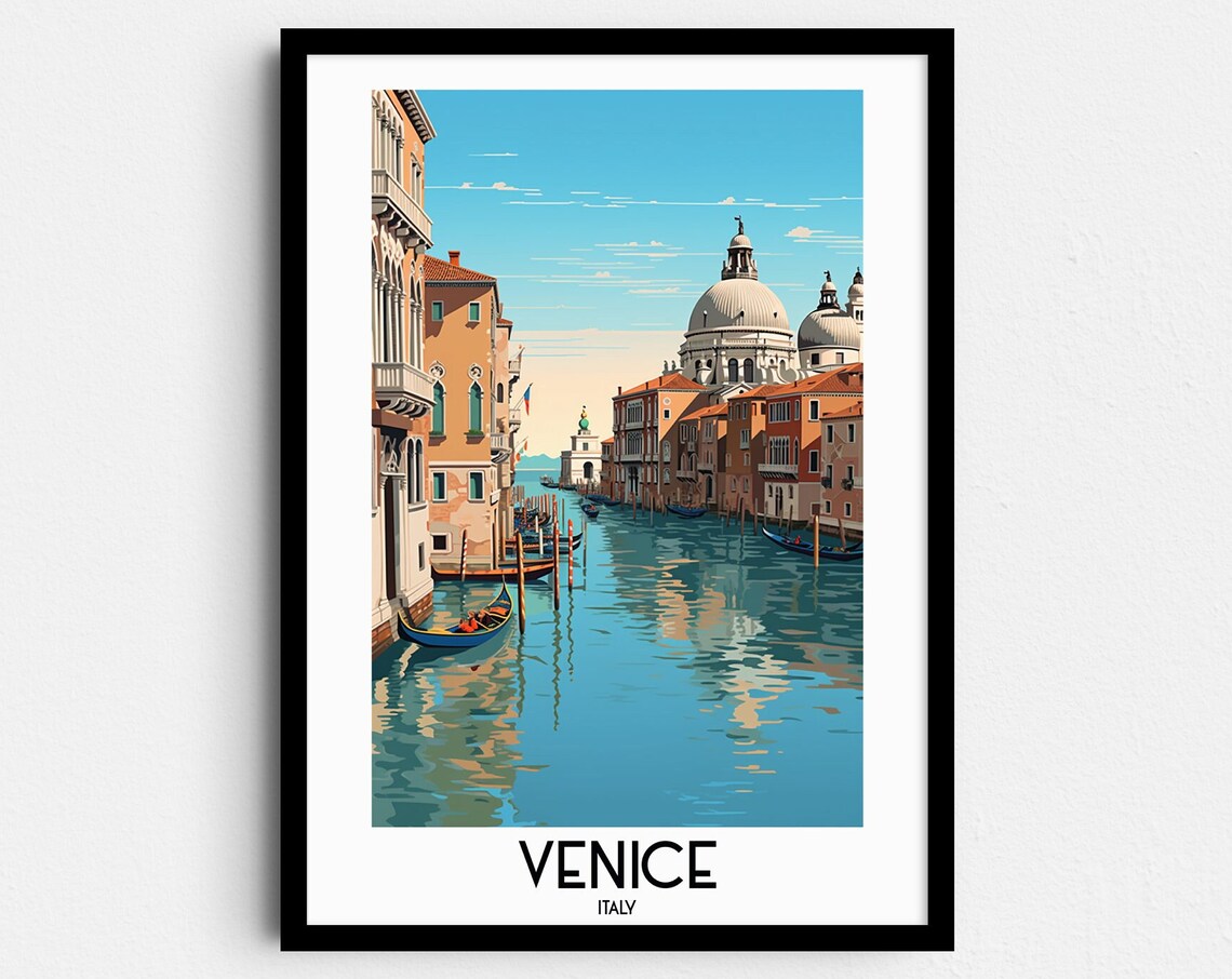 Venice Travel Poster, Grand Canal Italy Painting