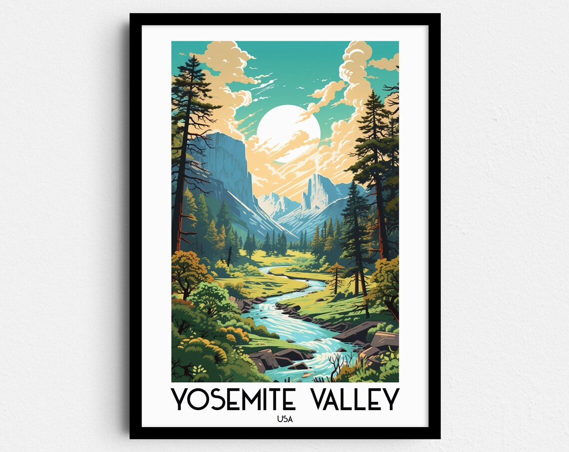 Yosemite Travel Poster, California National Park