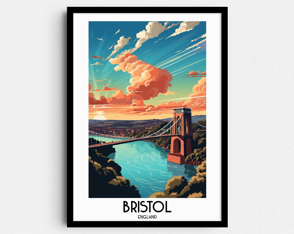Bristol Travel Poster, England Home Decor Print
